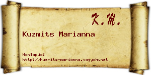Kuzmits Marianna névjegykártya